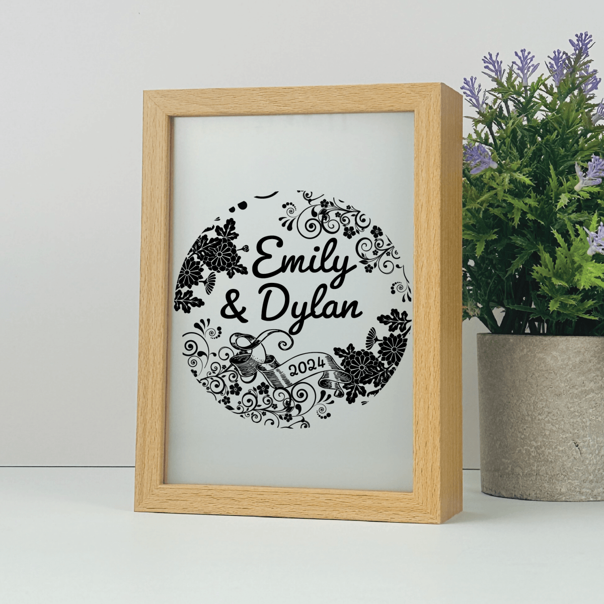 Unique Personalized Luminous Love Keepsake Customized Anniversary Gifts for Men by Groovy Guy