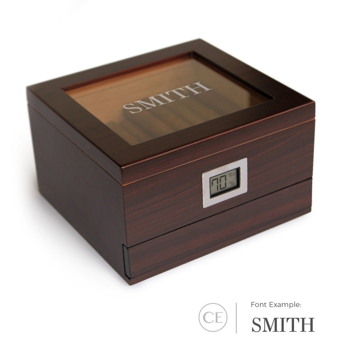Unique Personalized Renzo Glass Top Humidor Customized Humidor Gifts for Men by Groovy Guy