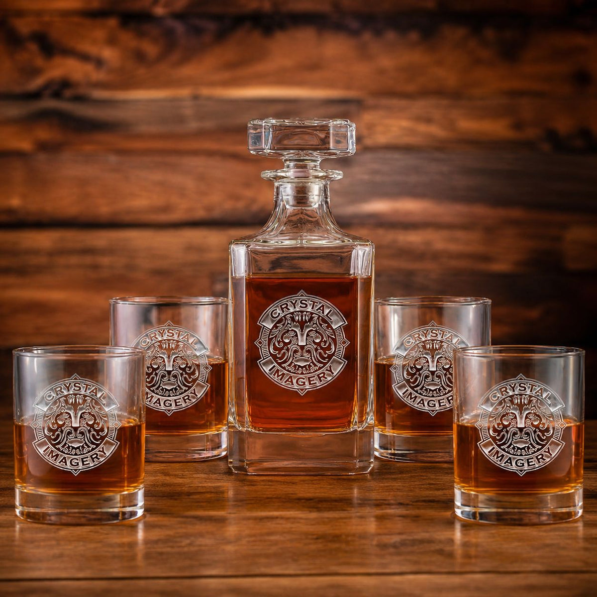 Crystal Personalized Logo Whiskey Decanter Set