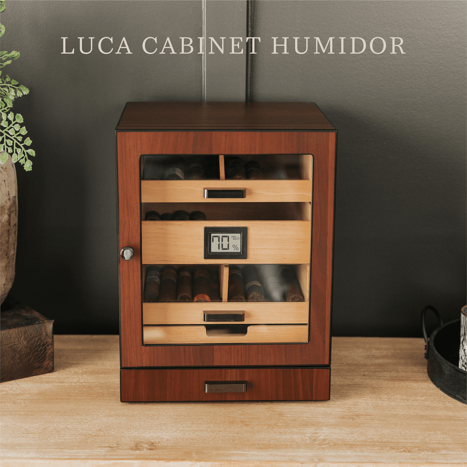 Unique Personalized Luca Humidor Cabinet Customized Humidor Gifts for Men by Groovy Guy