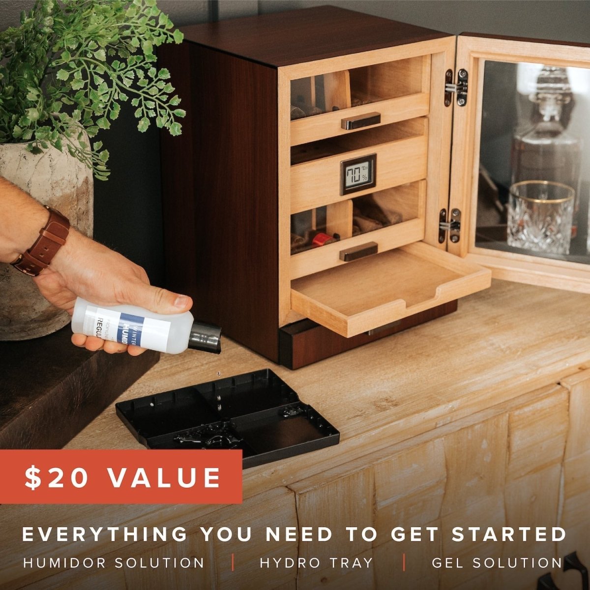 Unique Personalized Luca Humidor Cabinet Customized Humidor Gifts for Men by Groovy Guy