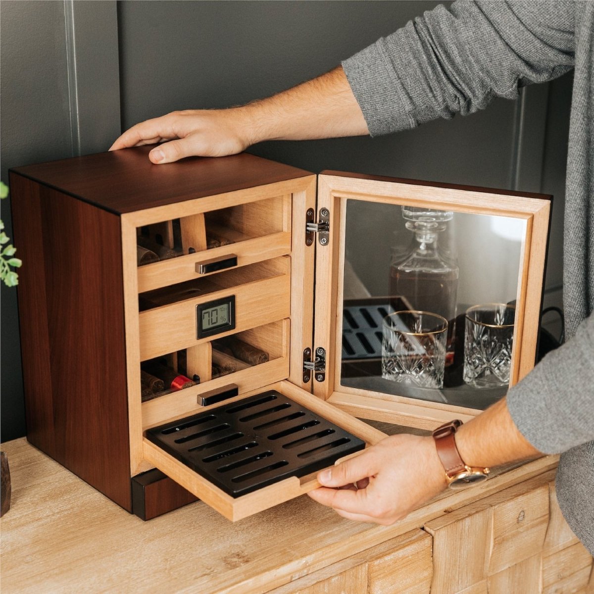 Unique Personalized Luca Humidor Cabinet Customized Humidor Gifts for Men by Groovy Guy