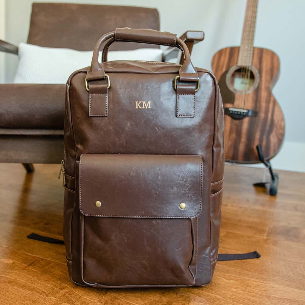 customizable leather backpack Laptop Backpack