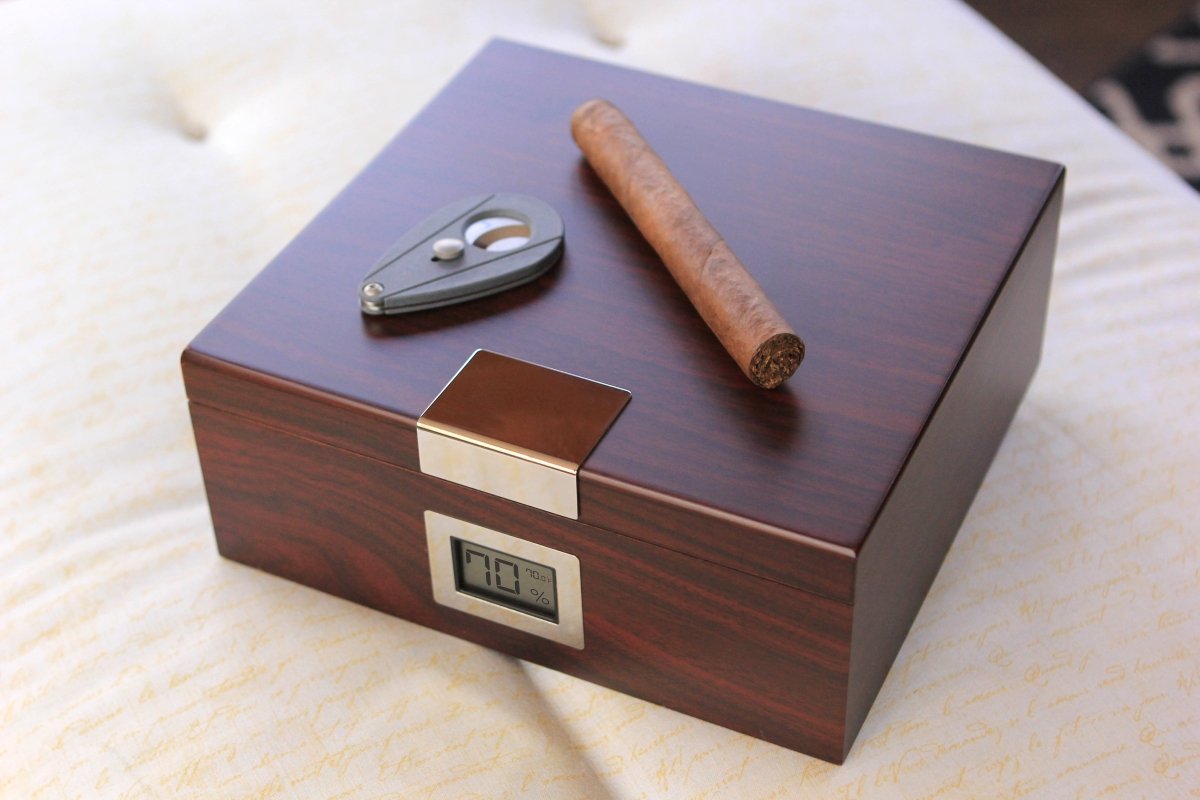 Unique Personalized Kingston Cherry Finish Humidor Customized Humidor Gifts for Men by Groovy Guy