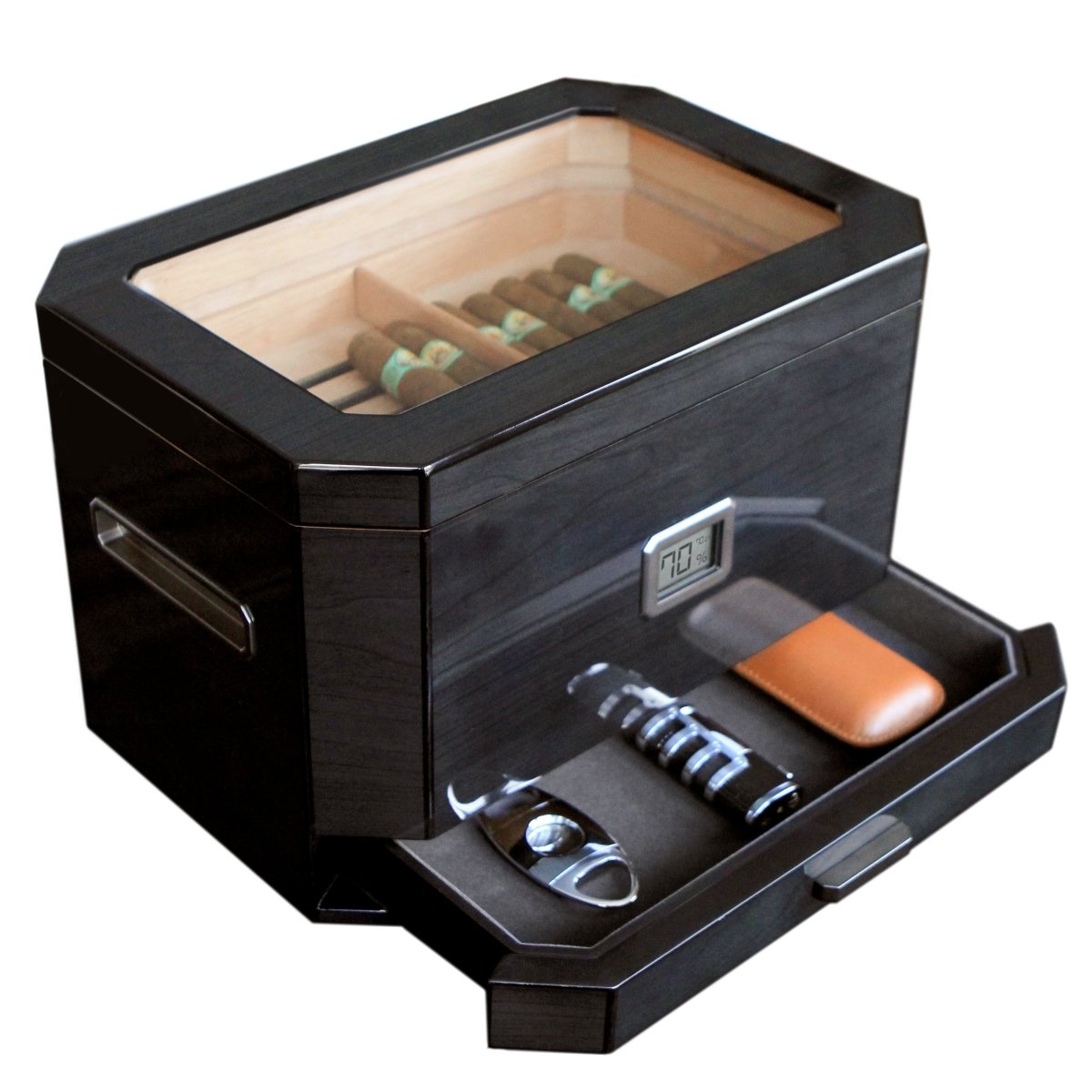 Unique Personalized Octodor Glass Top Humidor Customized Humidor Gifts for Men by Groovy Guy