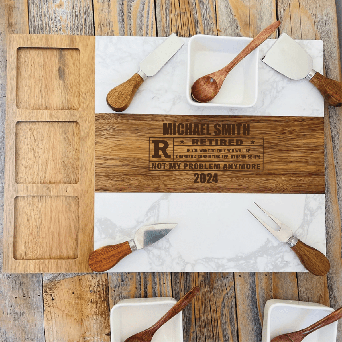 Unique Personalized Retirement Keepsake Tray Customized Retirement Gifts for Men by Groovy Guy