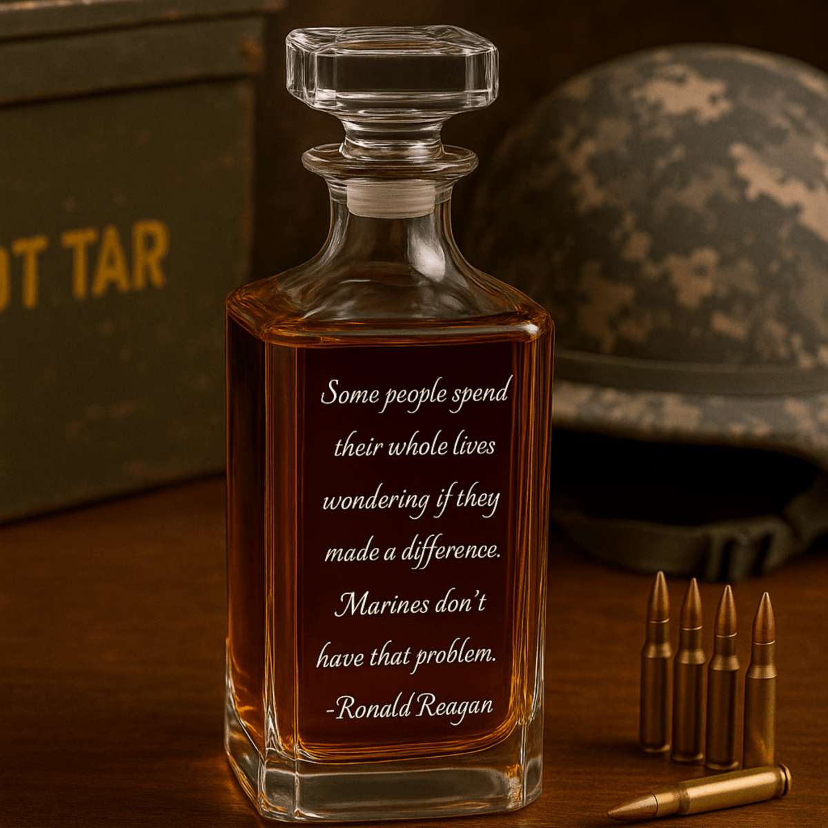Unique Personalized Marine Retirement Decanter Customized Retirement Gifts for Men by Groovy Guy