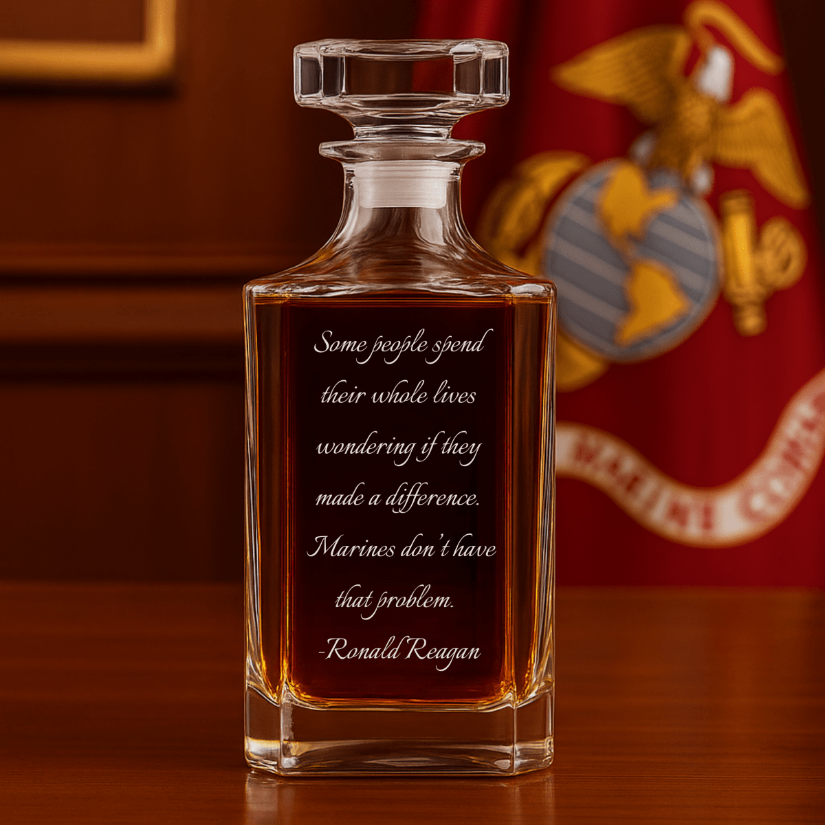 Unique Personalized Marine Retirement Decanter Customized Retirement Gifts for Men by Groovy Guy