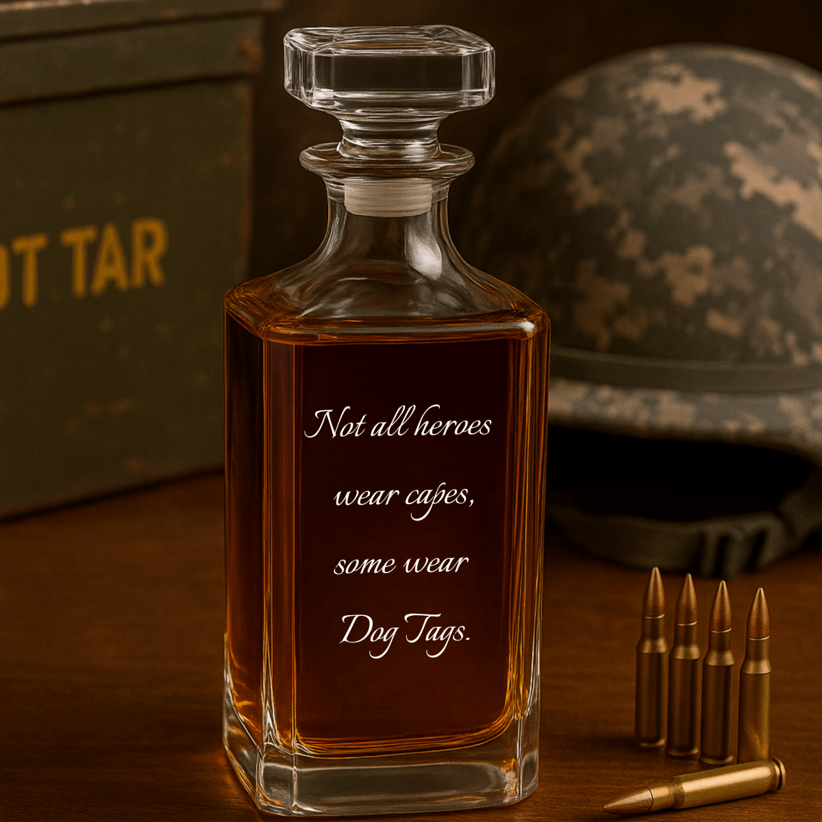 Unique Personalized Army Retirement Decanter Customized Retirement Gifts for Men by Groovy Guy