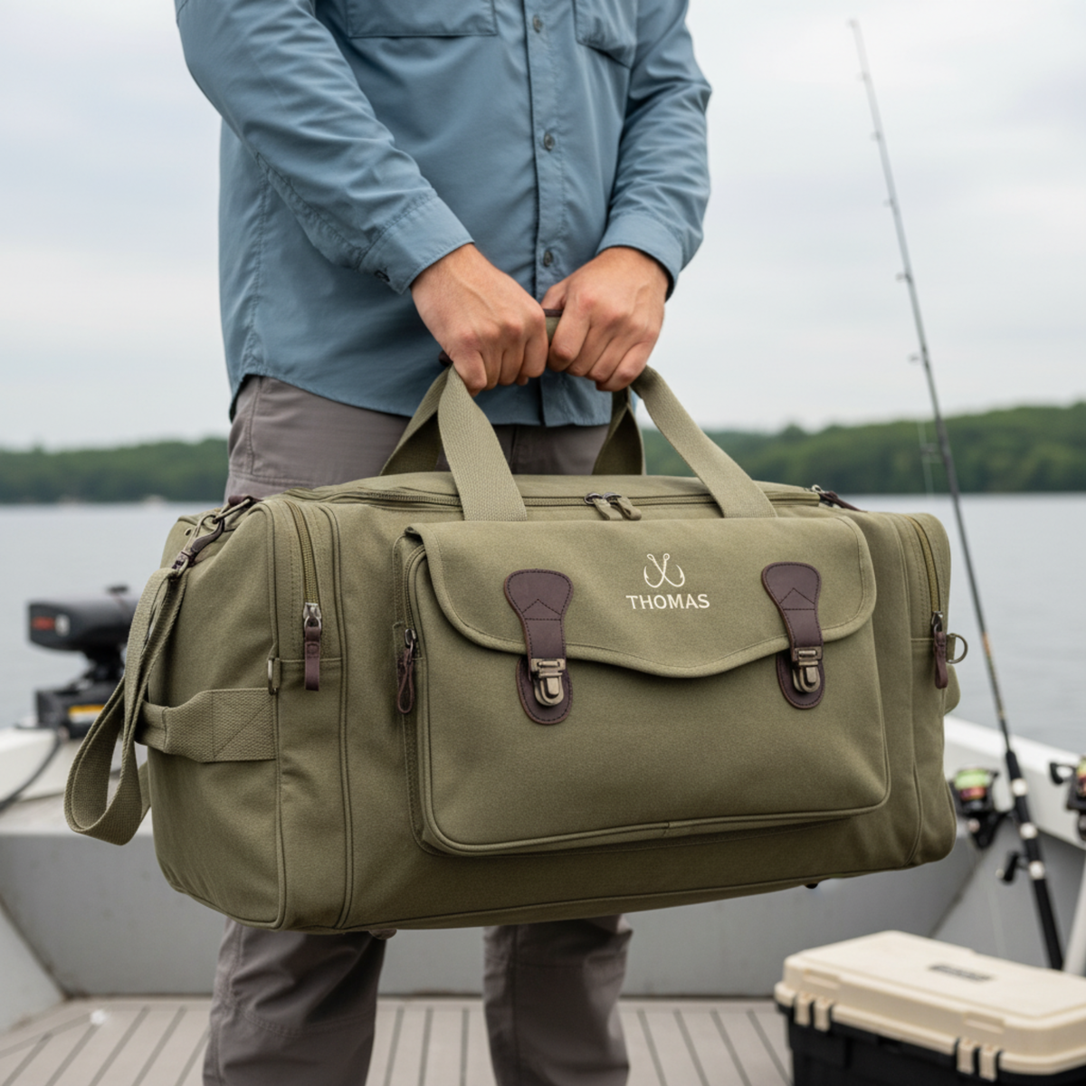 Fishing Trip Duffle Bag Tan / Ivory