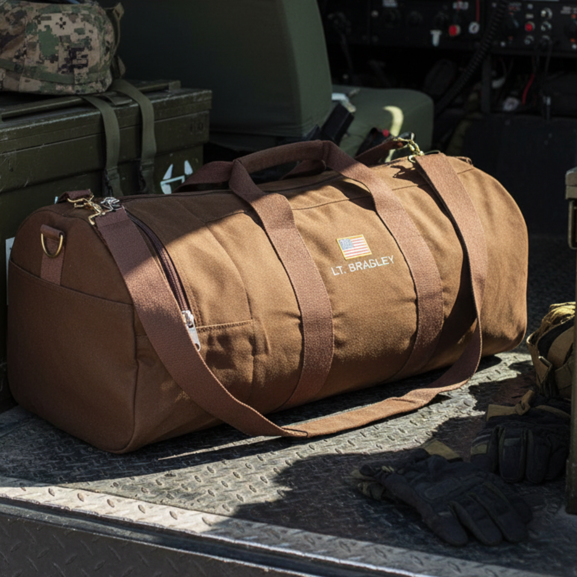 Military Loadout Duffle Bag Black / White