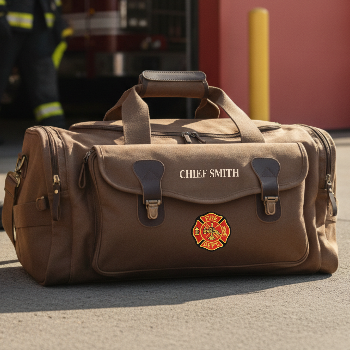 Personalized Maltese Cross Firefighter Duffle Bag