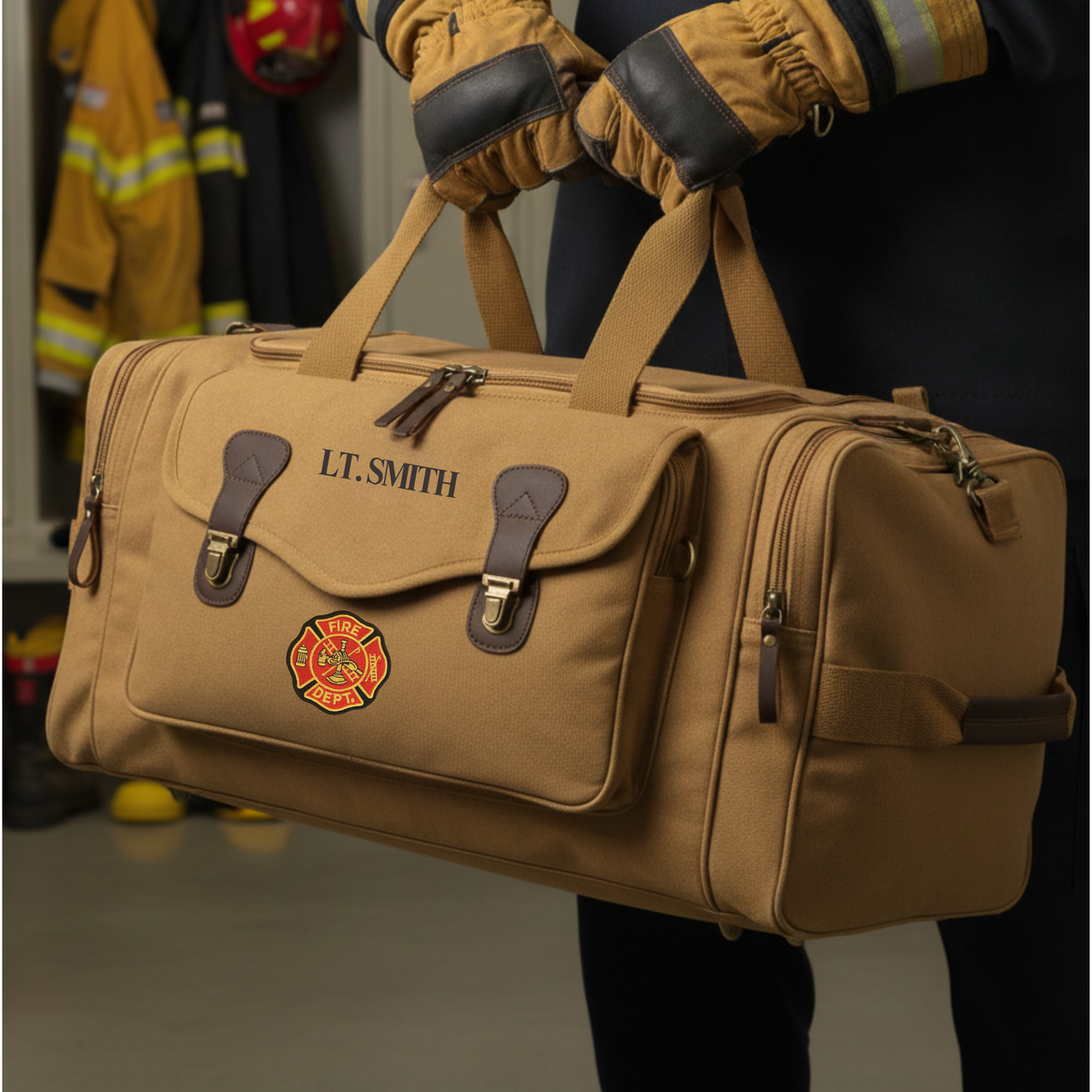 Personalized Maltese Cross Firefighter Duffle Bag