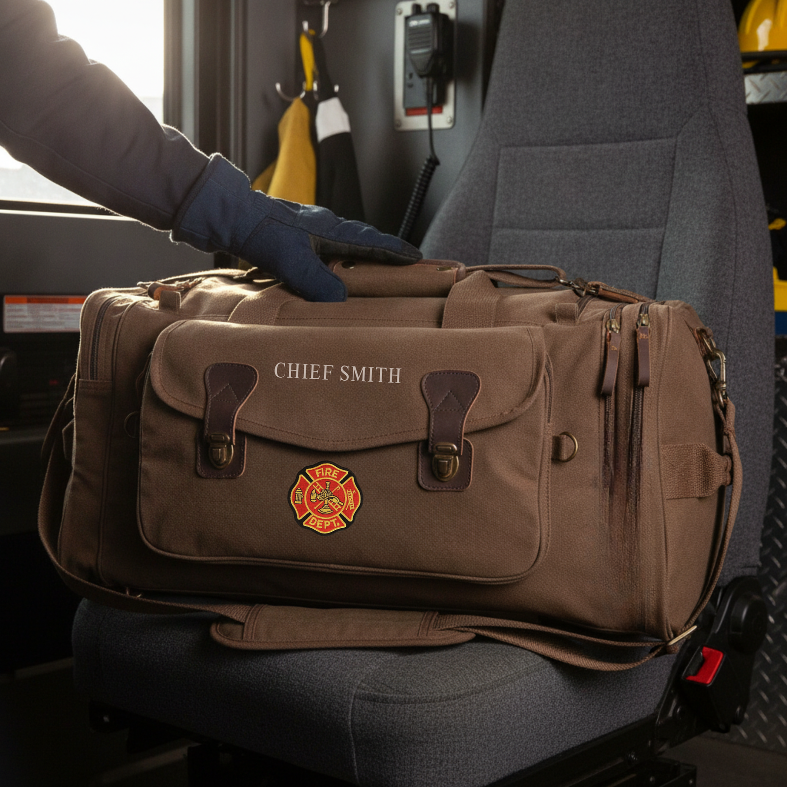 Personalized Maltese Cross Firefighter Duffle Bag