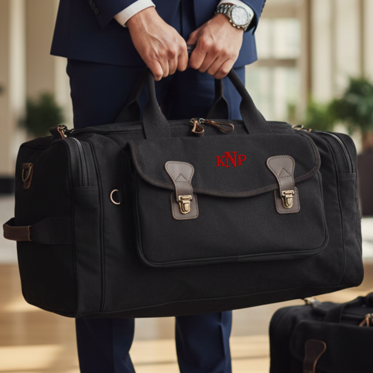 Monogrammed Overnight Canvas Duffle Bag