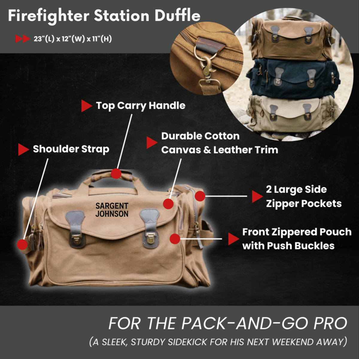 Unique Personalized Personalized Firefighter Station Duffle Customized Duffel Bags Gifts for Men by Groovy Guy