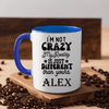 Blue Funny Coffee Mug With My Reality Is Different Design