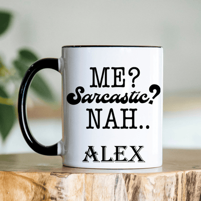 Black Funny Coffee Mug With Never Saracstic I Promise Design