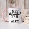 Pink Funny Coffee Mug With Never Saracstic I Promise Design