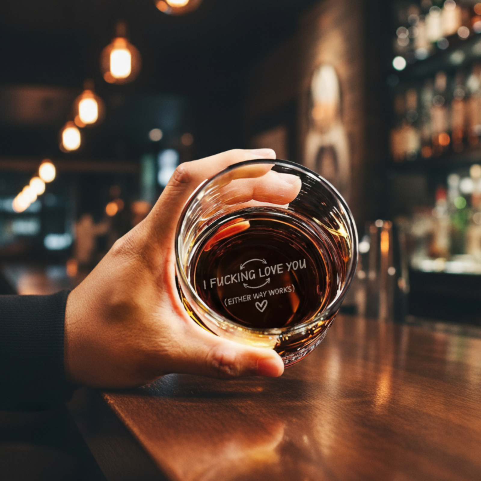 Cheeky Valentines Day Whiskey Glass