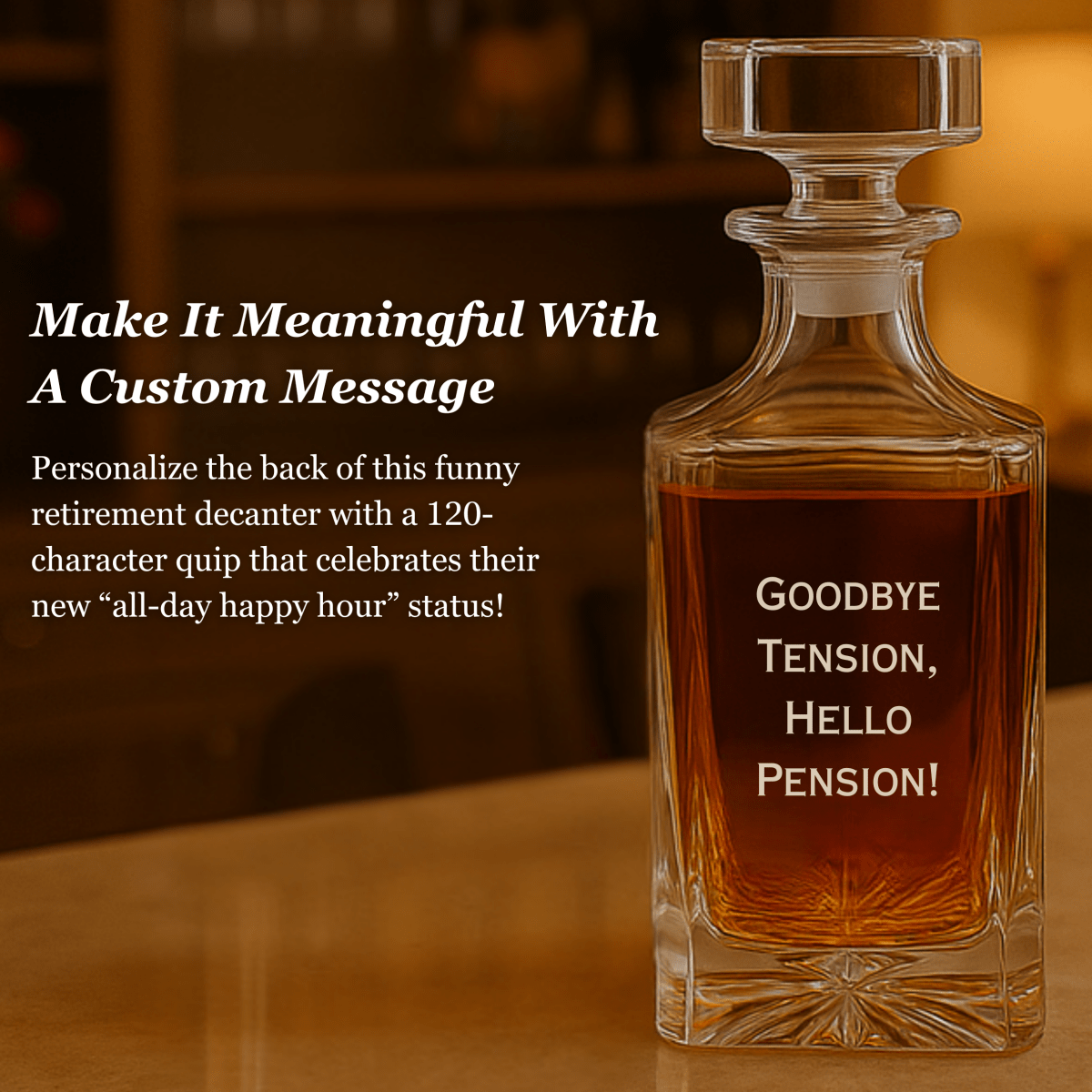 Unique Personalized Funny Retirement Decanter Customized Retirement Gifts for Men by Groovy Guy