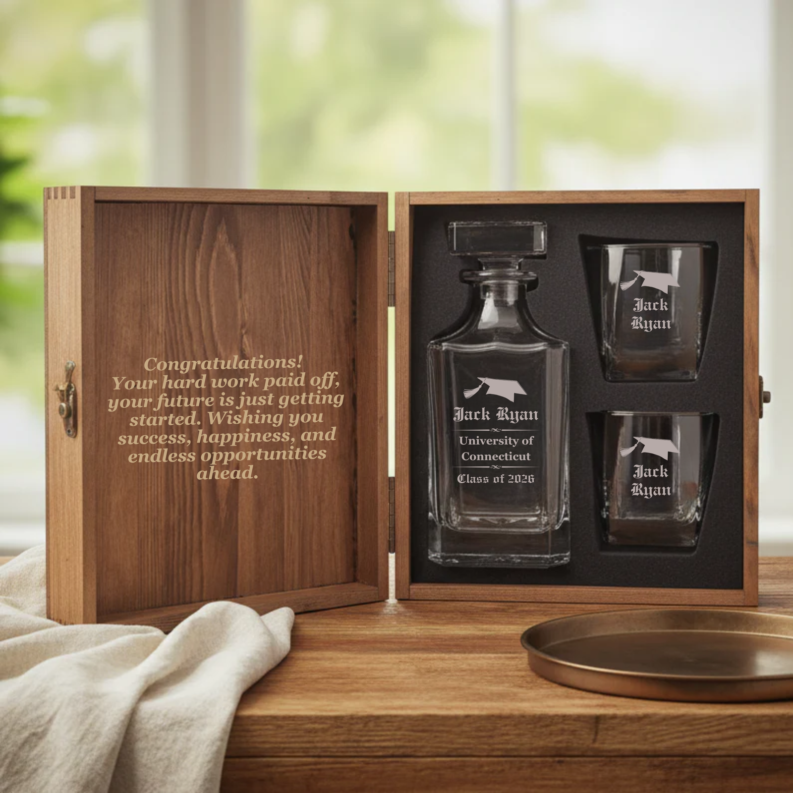 Class of 2026 Personalized College Graduation Decanter Set