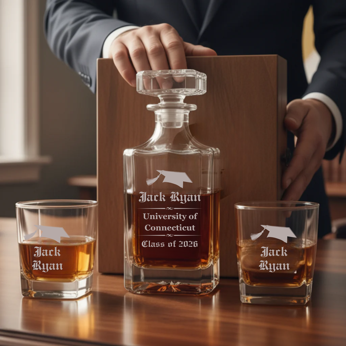 Class of 2026 Personalized College Graduation Decanter Set