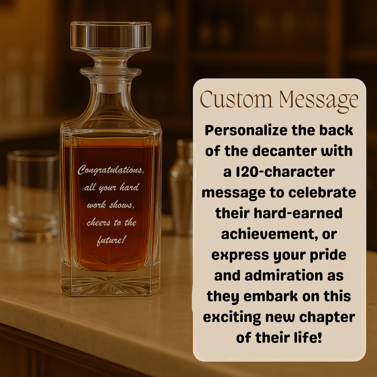 Unique Personalized College Graduation Decanter Customized graduation gifts for him Gifts for Men by Groovy Guy