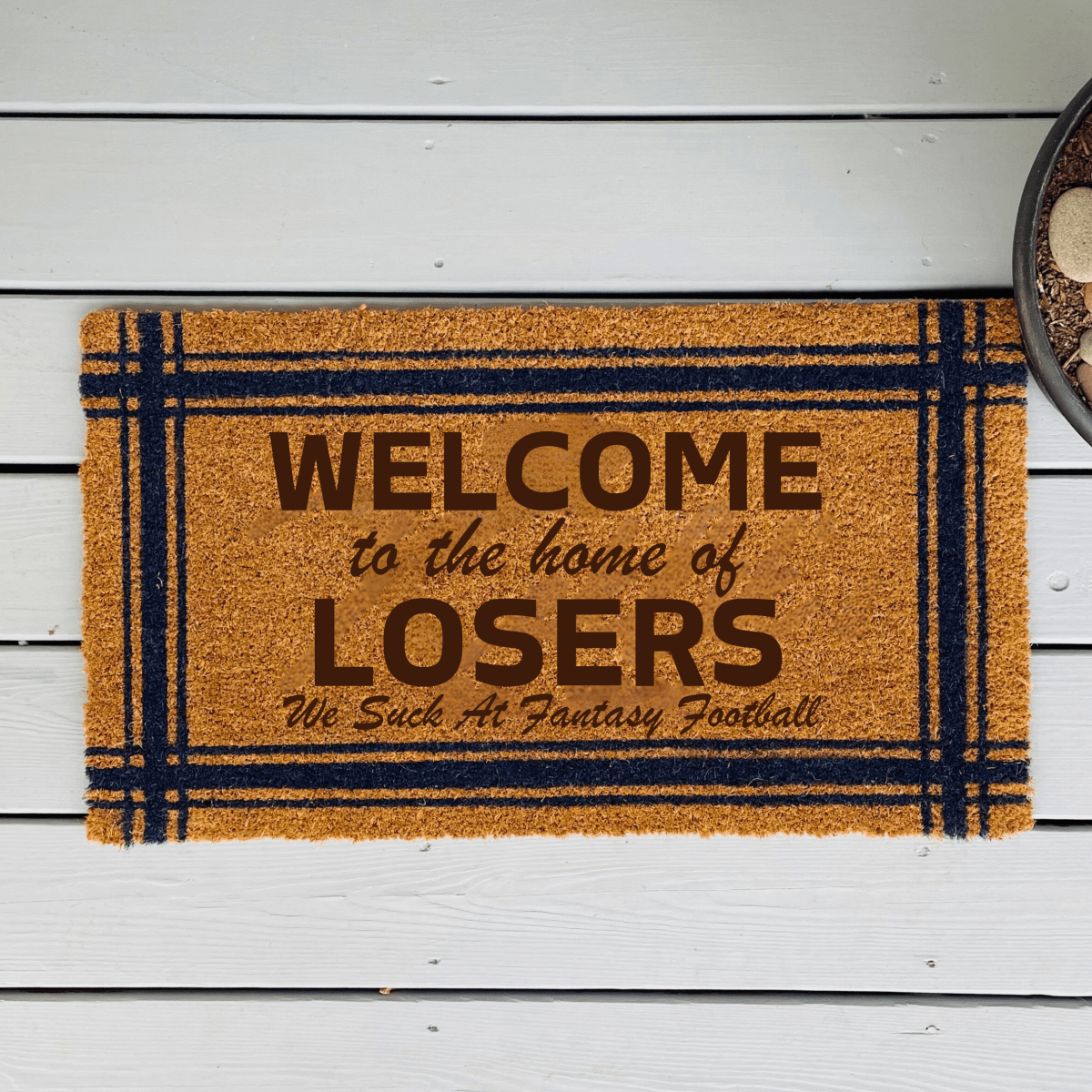 Unique Personalized Fantasy Football Door Mat Customized Gifts for Men by Groovy Guy