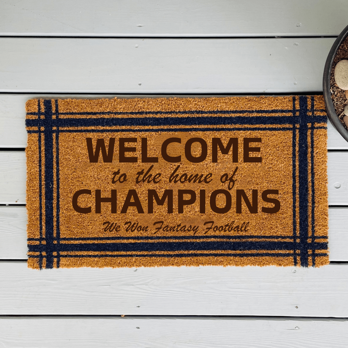 Unique Personalized Fantasy Football Door Mat Customized Gifts for Men by Groovy Guy