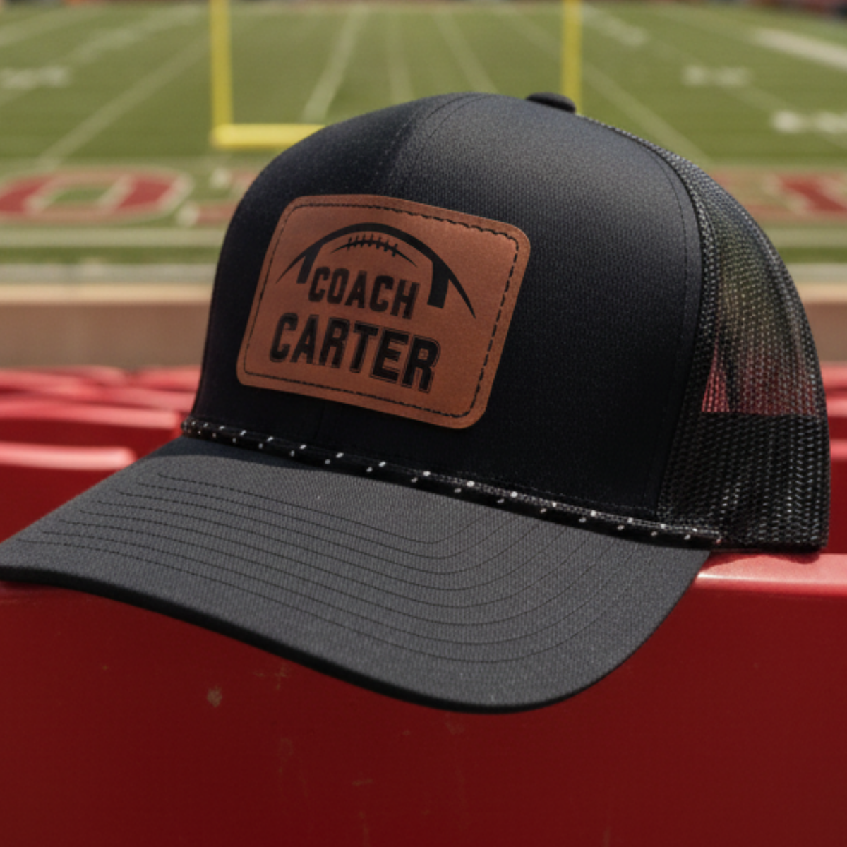 Gridiron Coach Leather Patch Hat