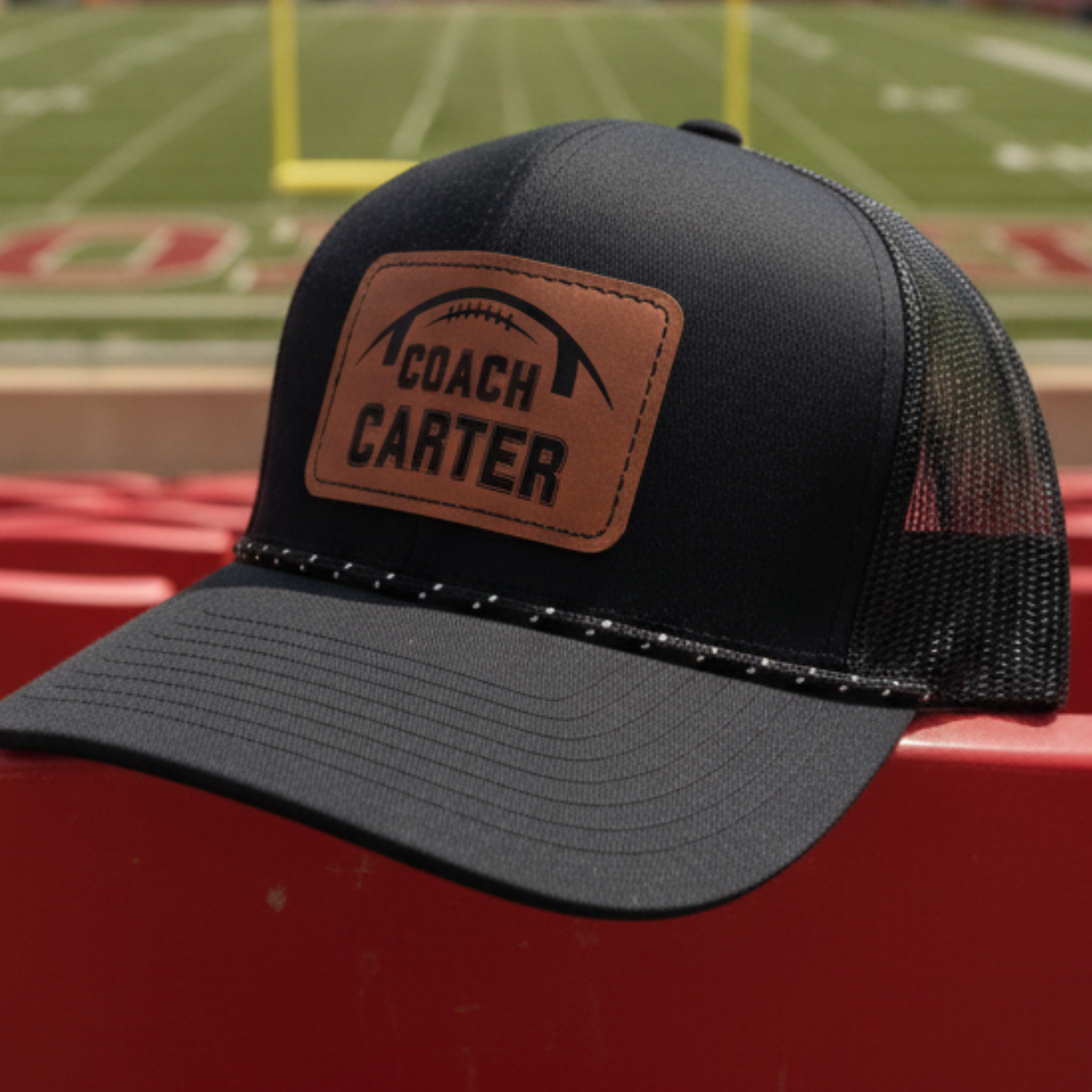 Gridiron Coach Leather Patch Hat