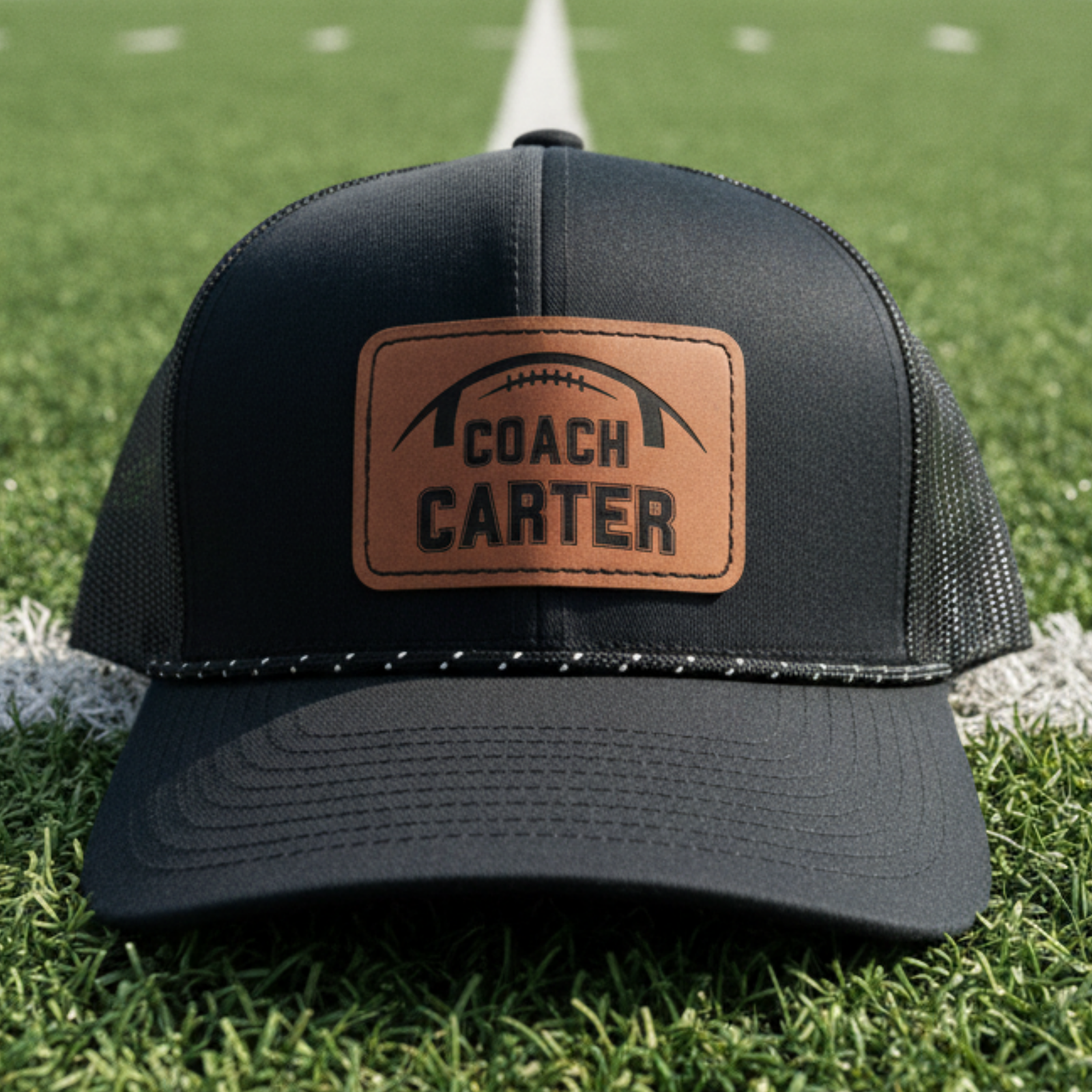 Gridiron Coach Leather Patch Hat