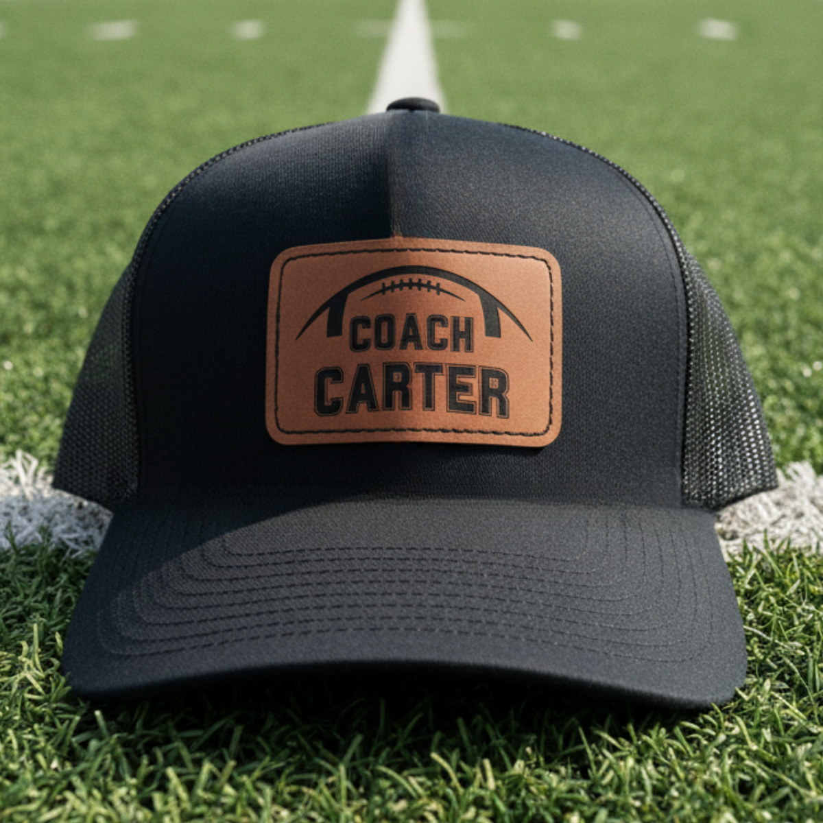 Gridiron Coach Leather Patch Hat