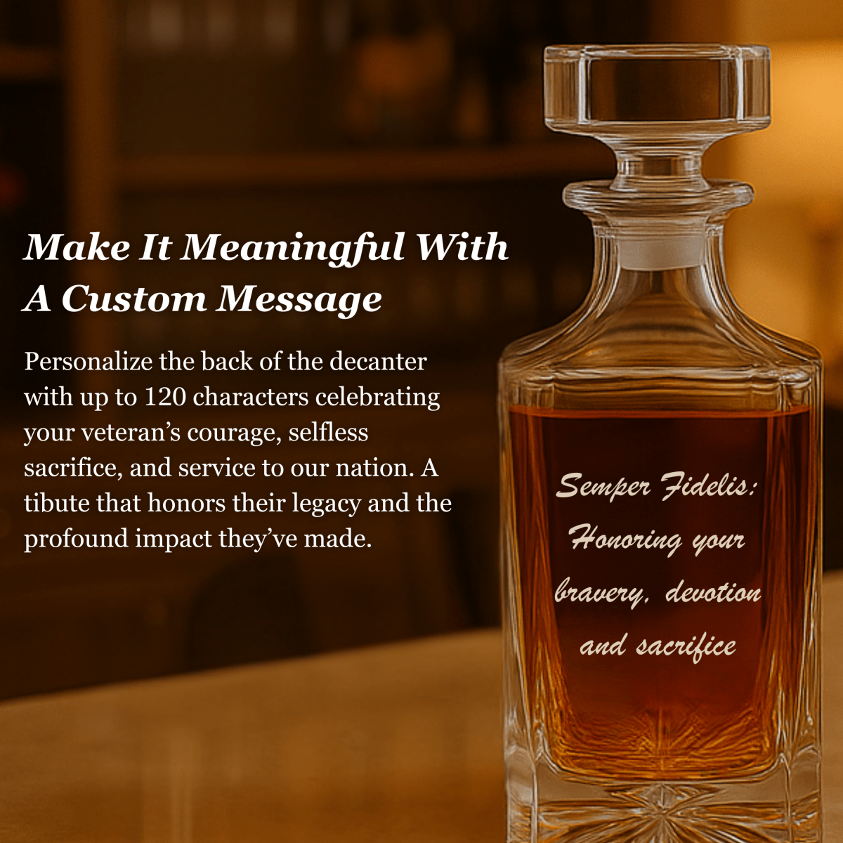 Unique Personalized Military Whiskey Decanter Customized Decanter Set Gifts for Men by Groovy Guy