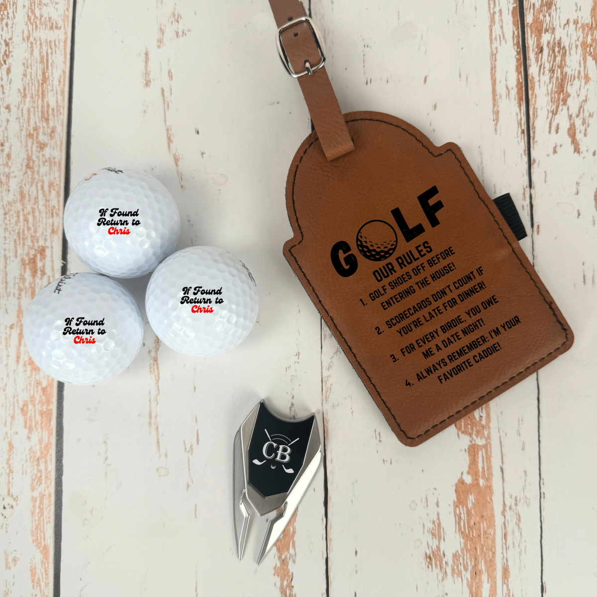 Unique Personalized Love & Fairways Gift Set Customized Gift Set Gifts for Men by Groovy Guy
