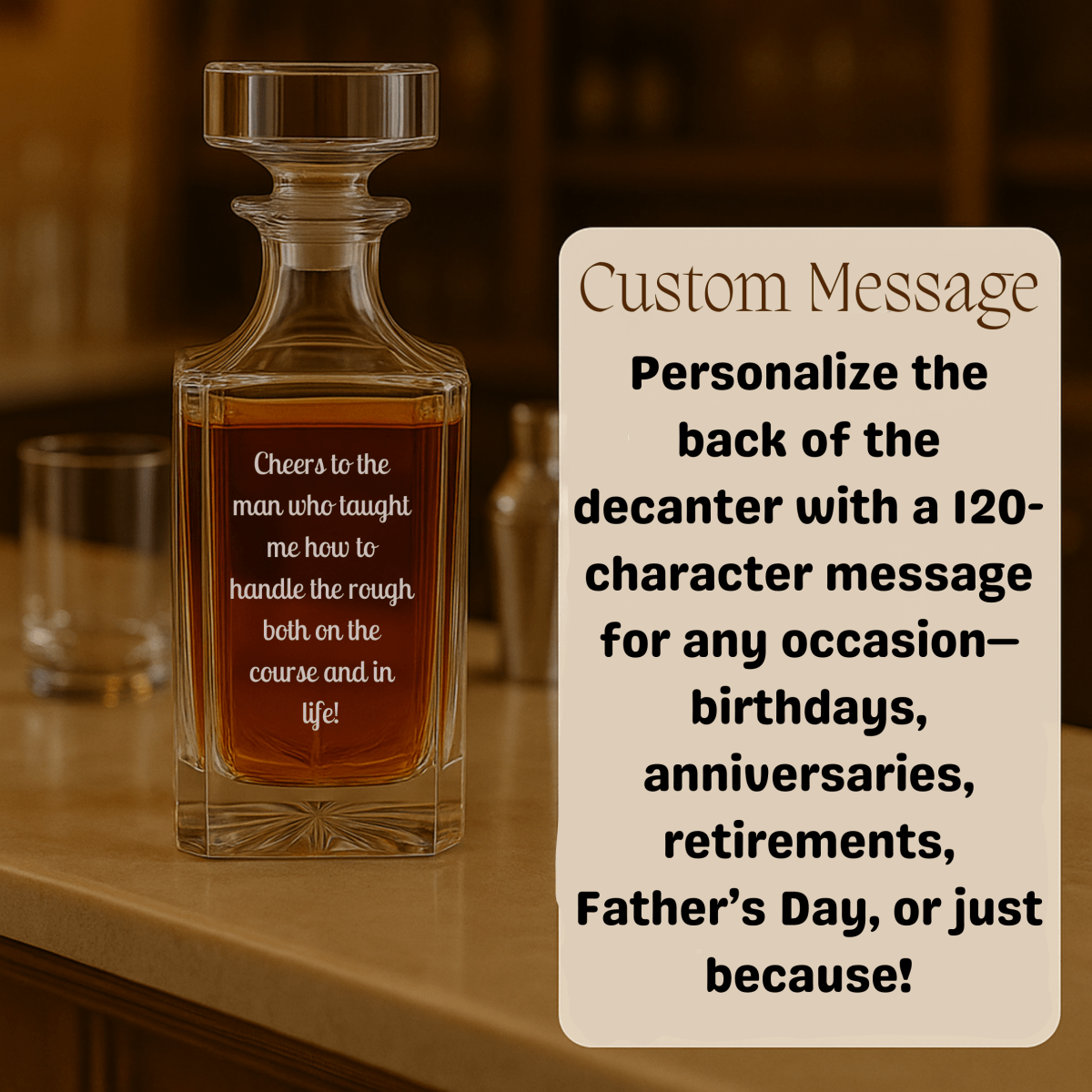 Unique Personalized The 19th Hole Reserve Decanter Customized Retirement Gifts for Men by Groovy Guy
