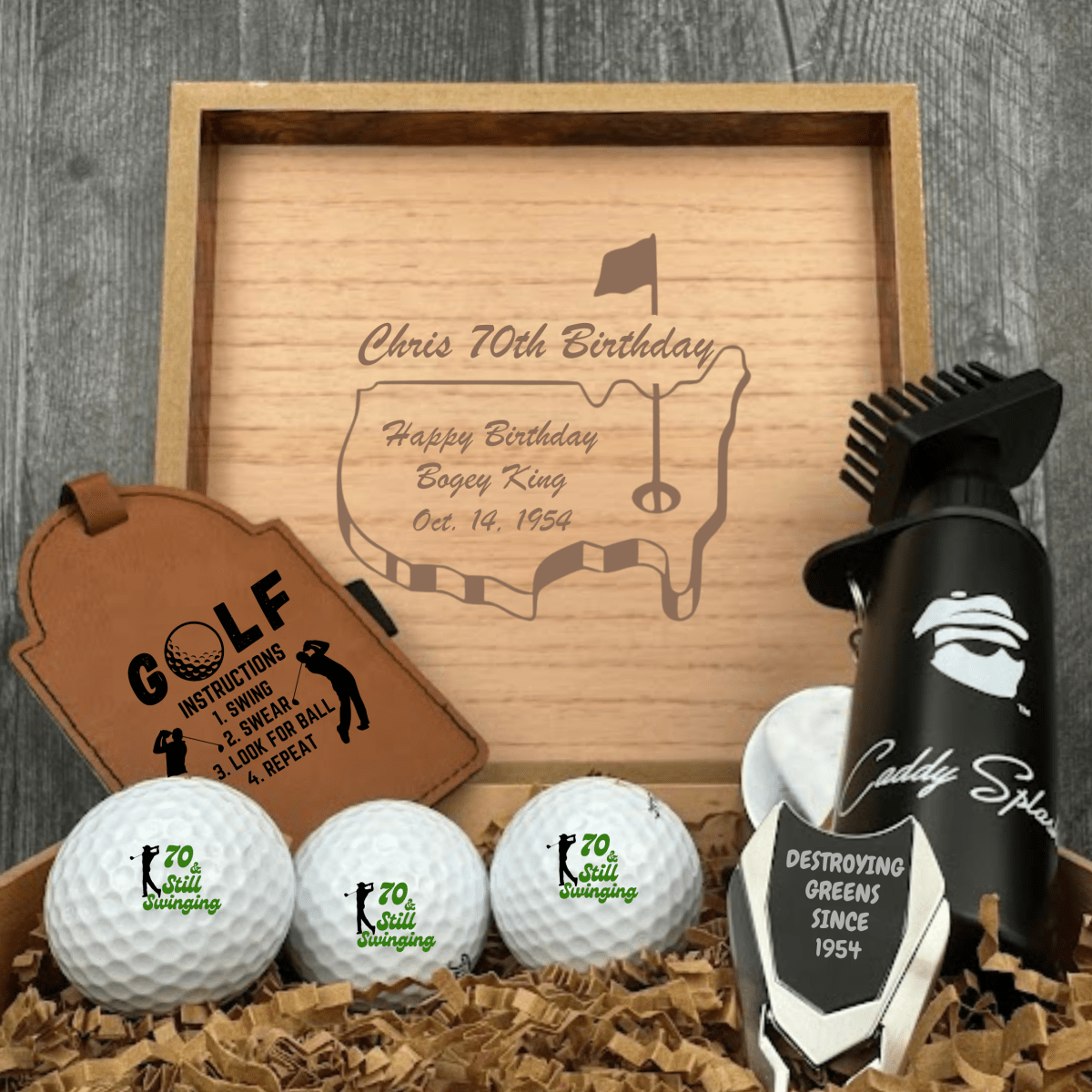 Unique Personalized Swinging 70s Birthday Box Customized Gift Set Gifts for Men by Groovy Guy