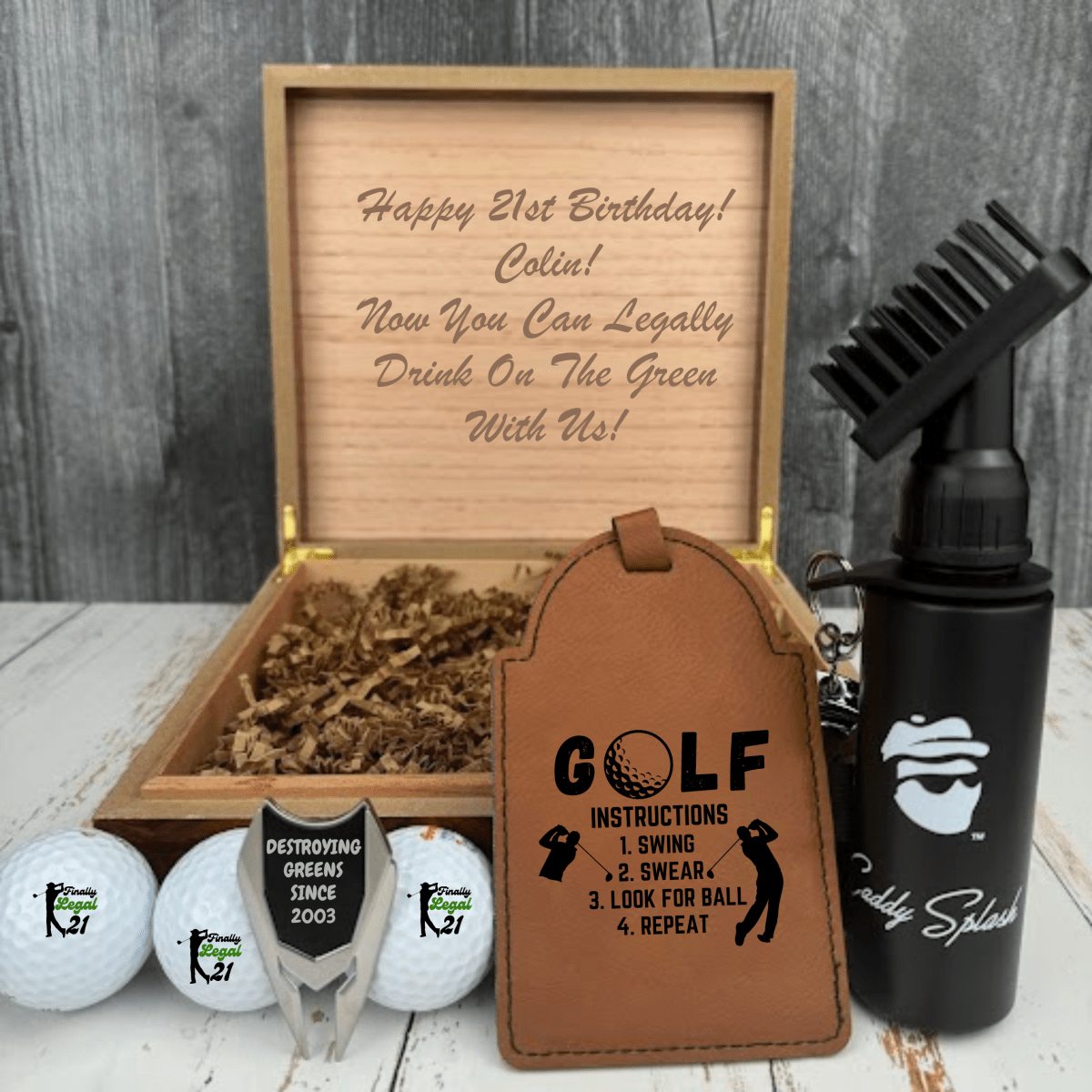 Unique Personalized Hole - in - One Birthday Box Customized Gift Set Gifts for Men by Groovy Guy