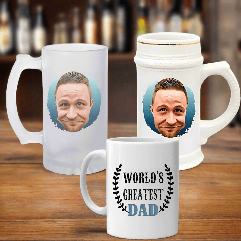 Unique Personalized Greatest Dad Ever Drinkware Customized Fathers Day Gifts for Men by Groovy Guy