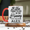 Red Funny Coffee Mug With Not A Morning Person Design