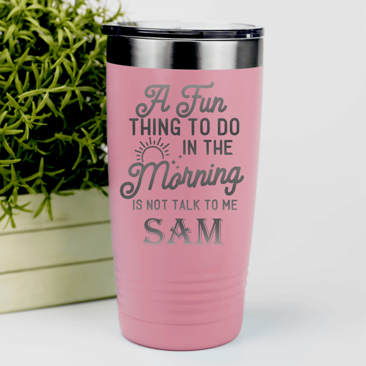 Salmon Funny Tumbler With Not A Morning Person Design