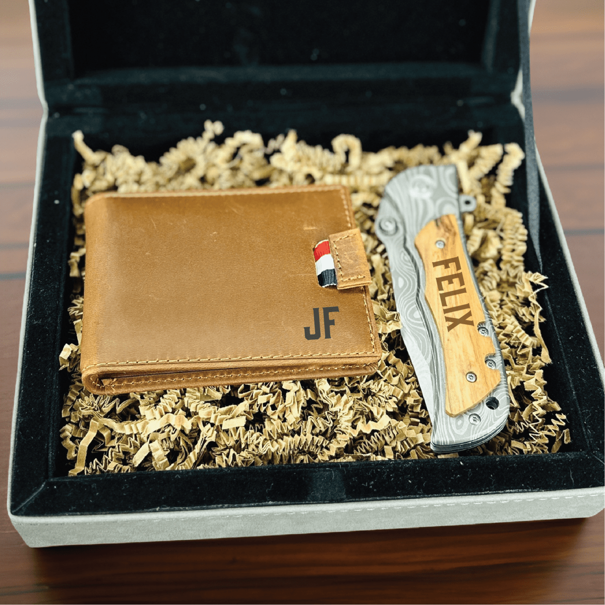 Unique Personalized Personalized Knife and Wallet Gift Box Customized Groomsmen Gifts Gifts for Men by Groovy Guy