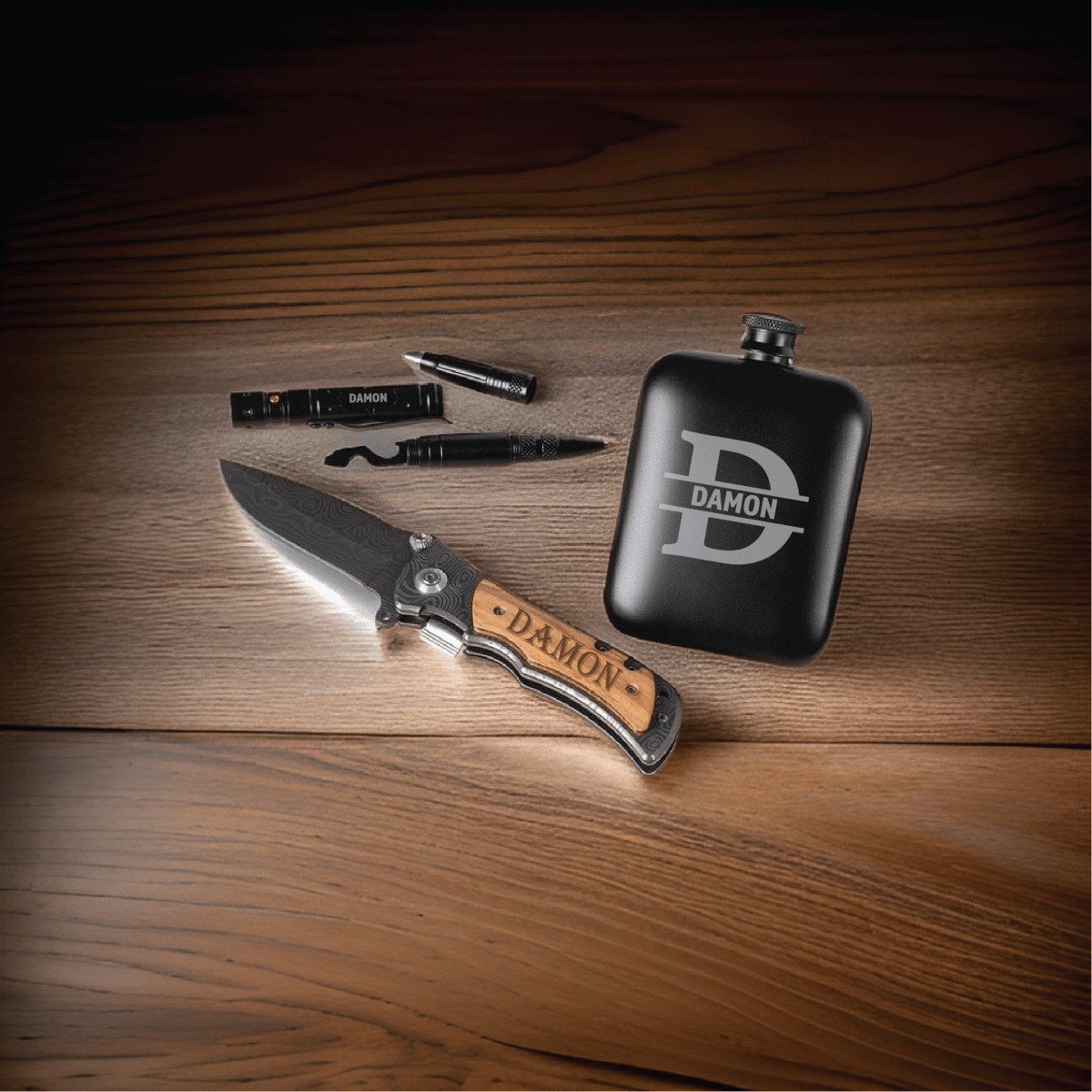 Unique Personalized Gentleman's Essentials Box Set Customized Gift Set Gifts for Men by Groovy Guy