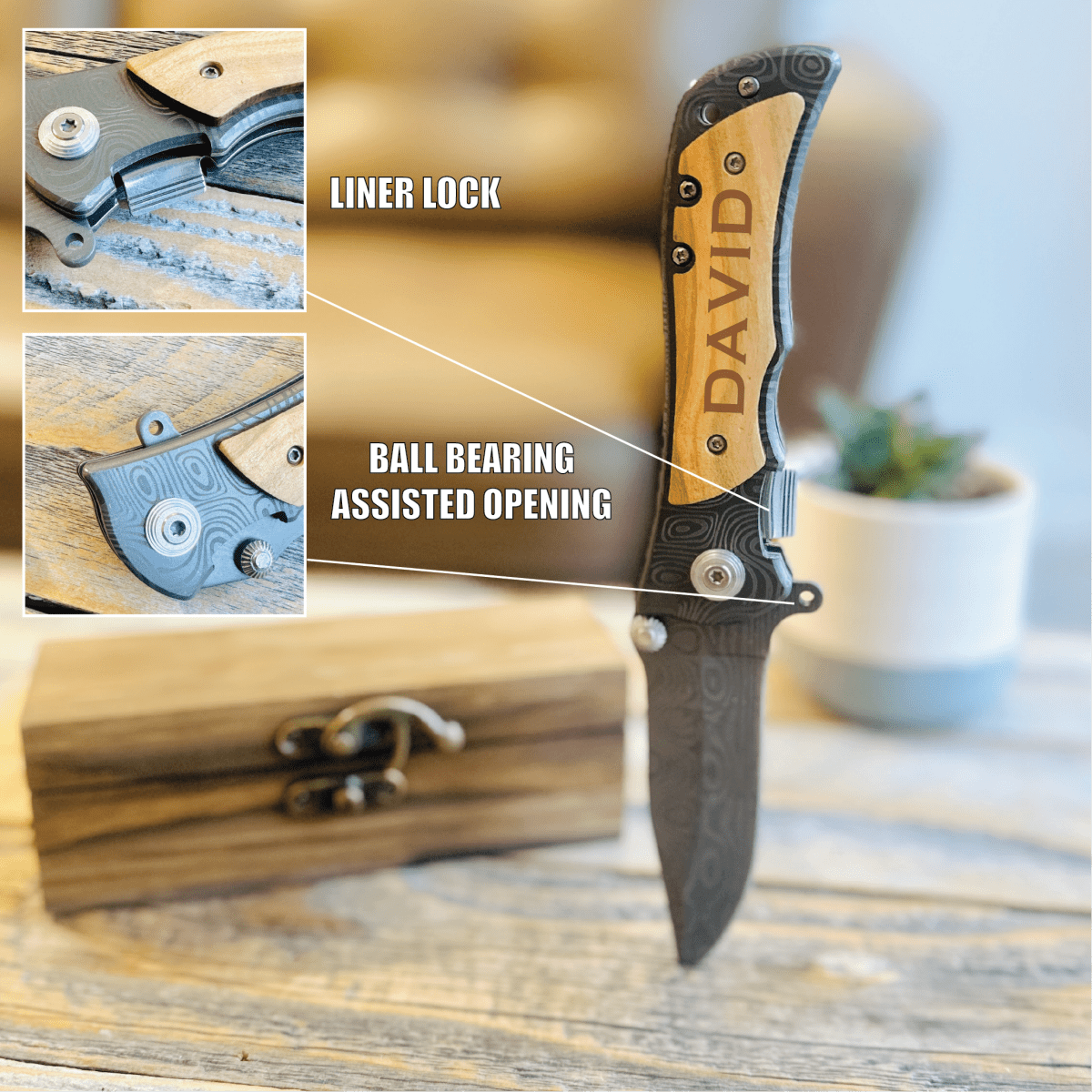 Unique Personalized Gentleman's Edge Customized Knife Gifts for Men by Groovy Guy