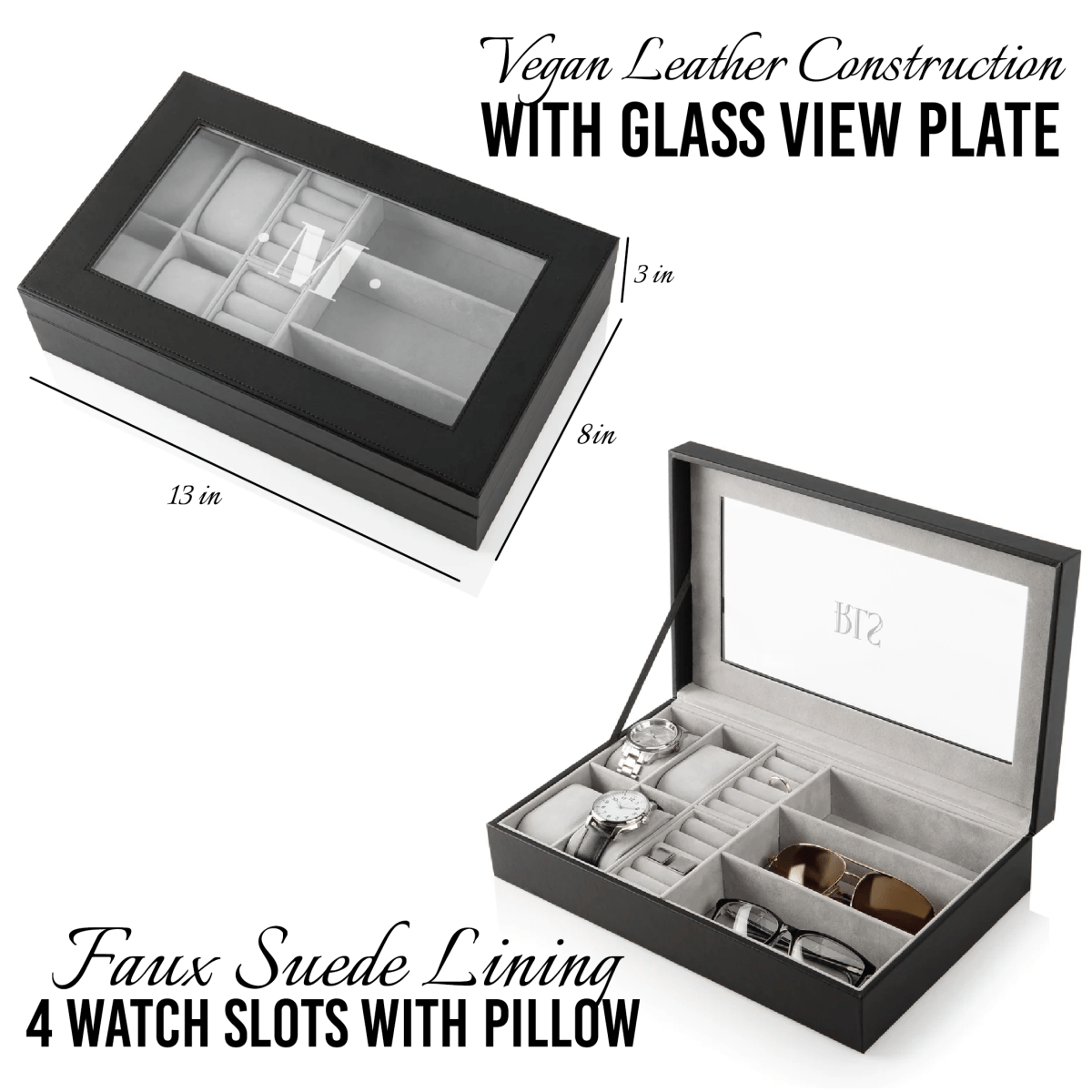 Unique Personalized Personalized Men's Organizer Box Customized Watch Box Gifts for Men by Groovy Guy