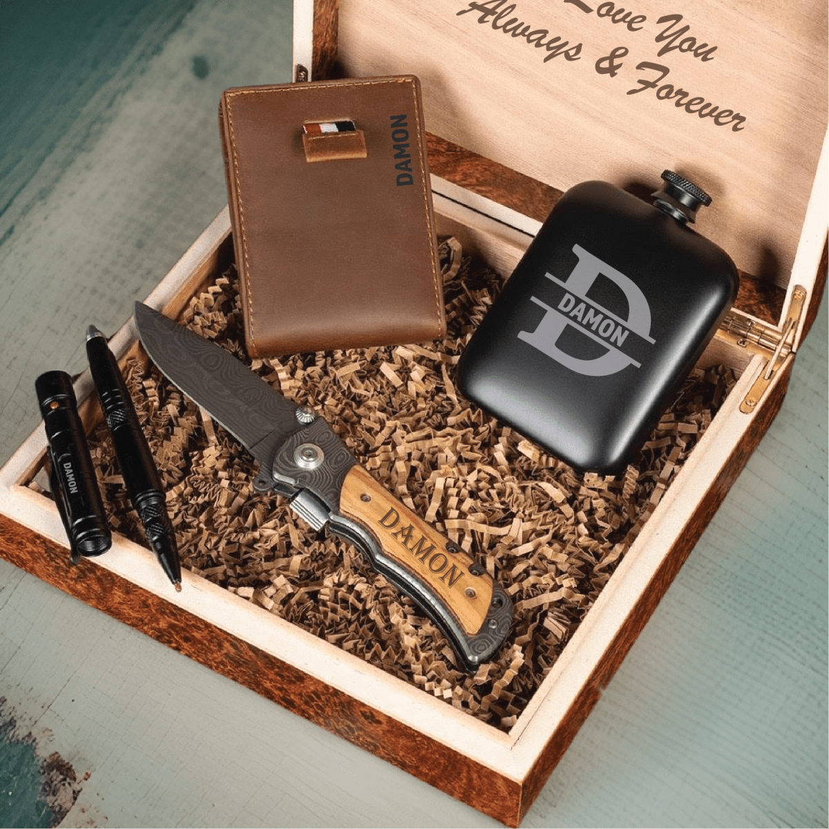 Unique Personalized Gentleman's Essentials Box Set Customized Gift Set Gifts for Men by Groovy Guy