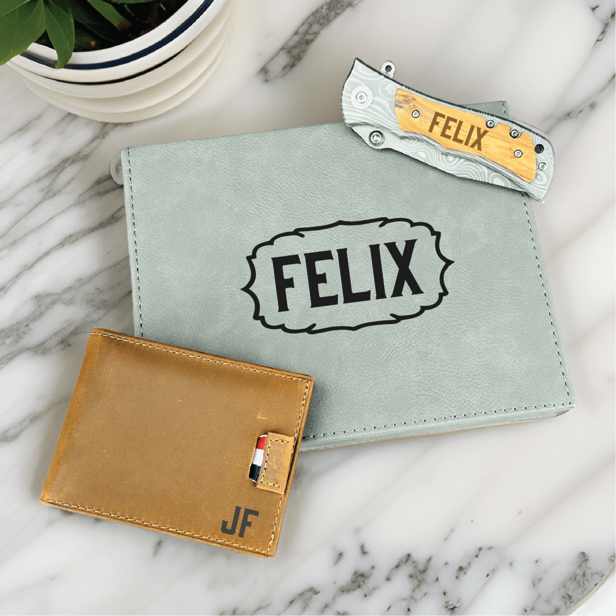 Unique Personalized Personalized Knife and Wallet Gift Box Customized Groomsmen Gifts Gifts for Men by Groovy Guy