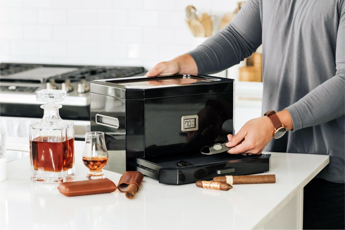 Unique Personalized Octodor Glass Top Humidor Customized Humidor Gifts for Men by Groovy Guy