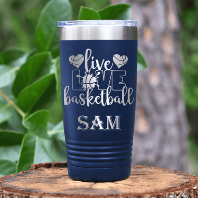 Navy Basketball Tumbler With Passion For The Game Design